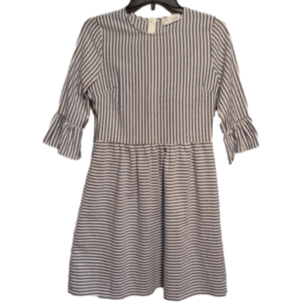 Stay Cool and Chic this Summer with Ces Femme's Blue and White Smock Dress! Size